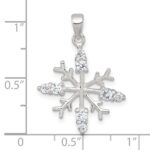 Sterling Silver Polished CZ Snowflake Pendant - Image 4