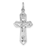 Sterling Silver Rhodium-plated Polished And Textured Crucifix Pendant - Image 3