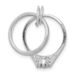 Sterling Silver Rhodium-plated Wedding Ring Set Charm - Image 4
