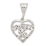 Sterling Silver HEART SWEET 16 Charm