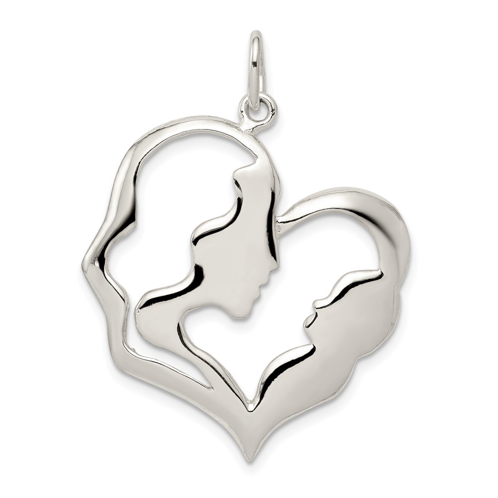 QC1609.jpg Sterling Silver Mother & Baby Pendant - Image 1