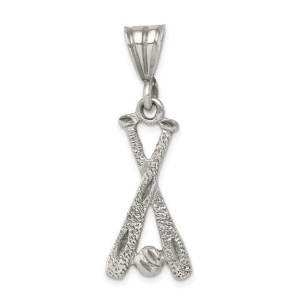 Sterling Silver Two Bats & a Ball Charm
