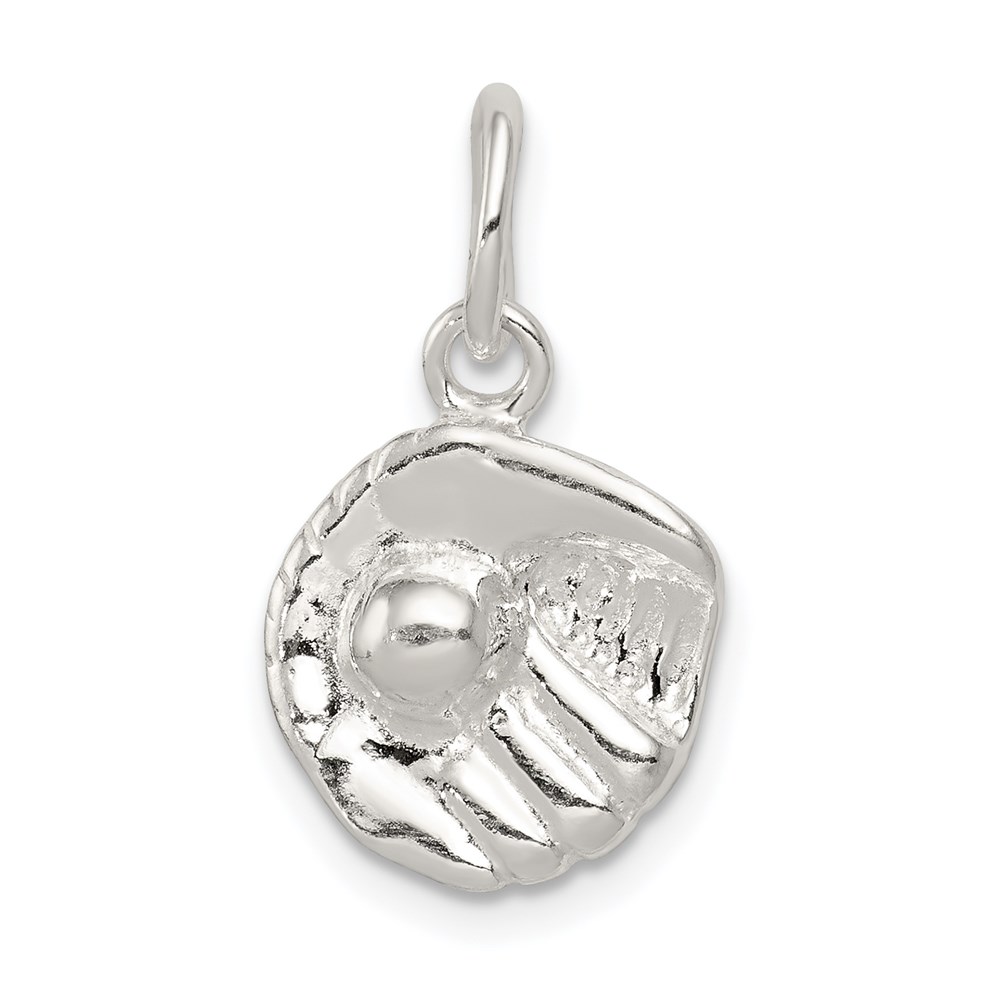 QC1802.jpg Sterling Silver Baseball Glove Charm - Image 1
