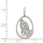 Sterling Silver Praying Hands Pendant - Image 3