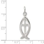 Sterling Silver Ichthus Fish Cross Charm - Image 4