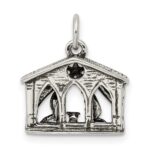 Sterling Silver Antiqued Manger Charm - Image 4