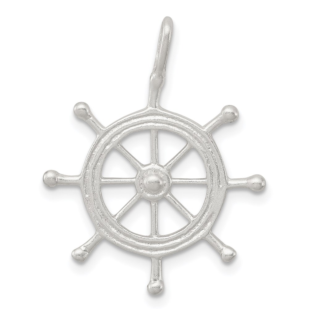 QC2056.jpg Sterling Silver Boat Wheel Charm - Image 1