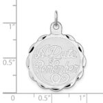Sterling Silver Rhodium-plated A Date To Remember Disc Charm - Image 4