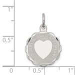 Sterling Silver Rhodium-plated Your Always In My Heart Disc Charm - Image 3