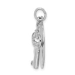 Sterling Silver Rhodium-plated key Charm - Image 2