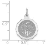 Sterling Silver Rhodium-plated Happy Anniversary Disc Charm - Image 3