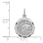 Sterling Silver Rhodium-plated Graduation Day Disc Charm - Image 4