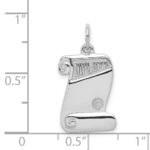 Sterling Silver Rhodium-plated Diploma Charm - Image 4