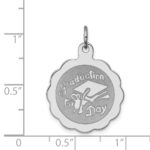 Sterling Silver Rhodium-plated Graduation Day Disc Charm - Image 4