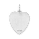 Sterling Silver Rhodium-plated Sweet Sixteen Heart Disc Charm - Image 3