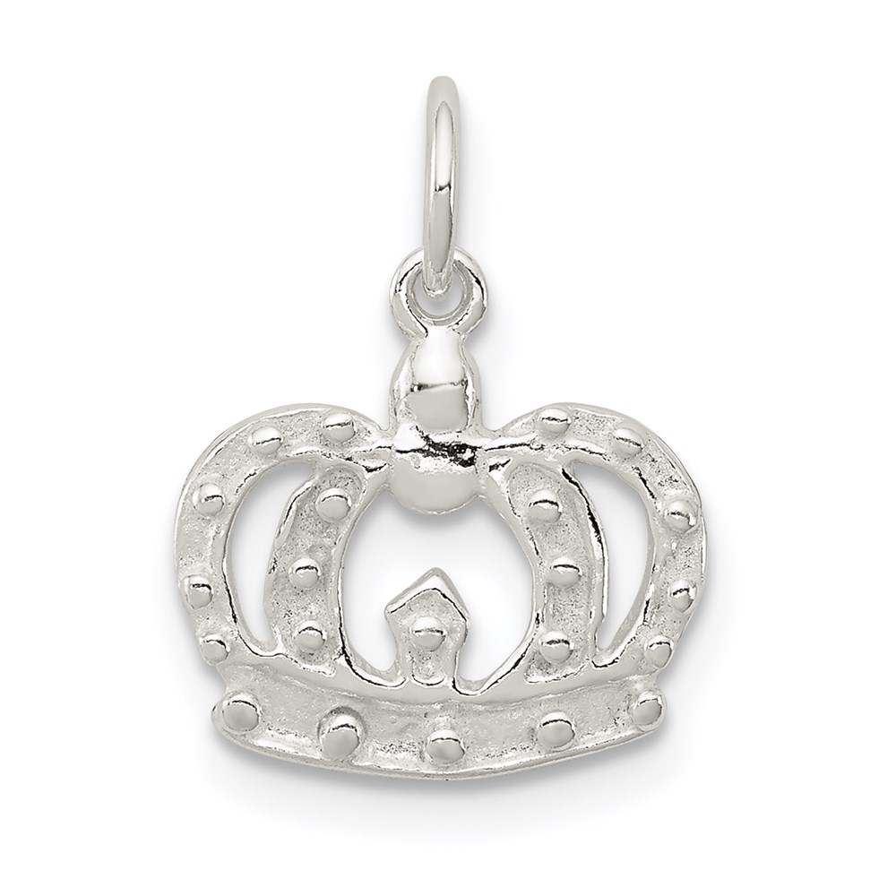 QC256.jpg Sterling Silver Crown Charm - Image 1