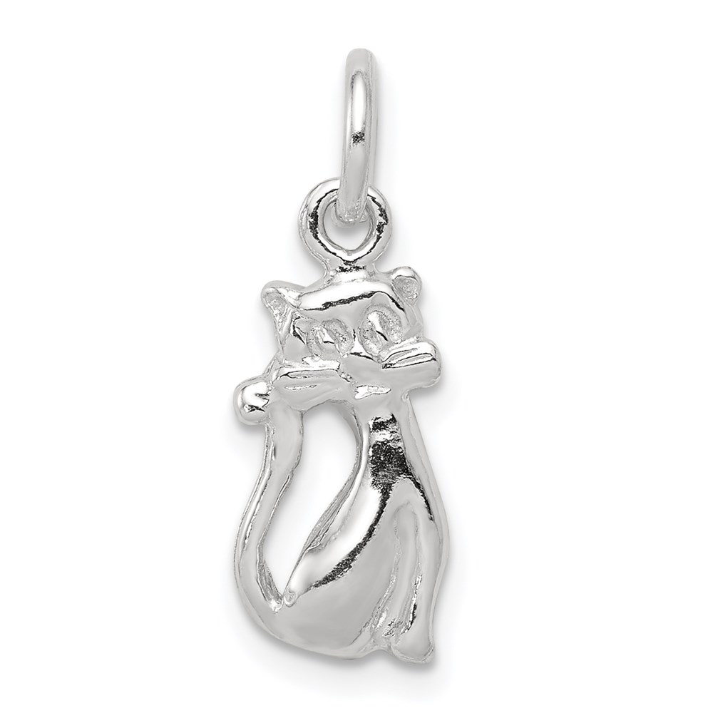 QC2620.jpg Sterling Silver Cat Charm - Image 1