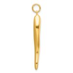 Sterling Silver Gold-tone Polished Italian Horn Pendant - Image 2