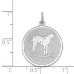 Sterling Silver Rhodium-plated Dalmatian Disc Charm - Image 3