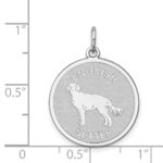 Sterling Silver Rhodium-plated English Setter Disc Charm - Image 3