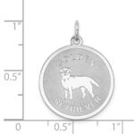 Sterling Silver Rhodium-plated Golden Retriever Disc Charm - Image 3