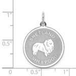 Sterling Silver Rhodium-plated Shetland Sheepdog Disc Charm - Image 3