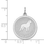 Sterling Silver Rhodium-plated St. Bernard Disc Charm - Image 3