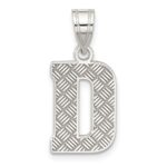 Sterling Silver Rhodium-plated Letter D Initial Pendant
