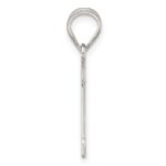 Sterling Silver Rhodium-plated Letter D Initial Pendant - Image 2