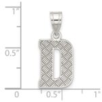 Sterling Silver Rhodium-plated Letter D Initial Pendant - Image 3