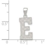 Sterling Silver Rhodium-plated Letter E Initial Pendant - Image 3