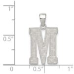 Sterling Silver Rhodium-plated Letter M Initial Pendant - Image 4