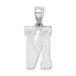 Sterling Silver Rhodium-plated Letter N Initial Pendant - Image 4