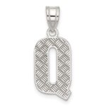 Sterling Silver Rhodium-plated Letter Q Initial Pendant