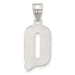 Sterling Silver Rhodium-plated Letter Q Initial Pendant - Image 3