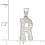 Sterling Silver Rhodium-plated Letter R Initial Pendant - Image 3