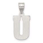 Sterling Silver Rhodium-plated Letter U Initial Pendant - Image 3