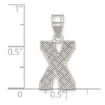 Sterling Silver Rhodium-plated Letter X Initial Pendant - Image 4