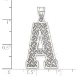Sterling Silver Rhodium-plated Letter A Initial Pendant - Image 3