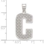 Sterling Silver Rhodium-plated Letter C Initial Pendant - Image 3