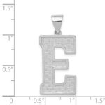 Sterling Silver Rhodium-plated Letter E Initial Pendant - Image 4