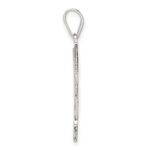 Sterling Silver Rhodium-plated Letter F Initial Pendant - Image 2