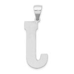 Sterling Silver Rhodium-plated Letter J Initial Pendant - Image 3
