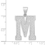 Sterling Silver Rhodium-plated Letter M Initial Pendant - Image 4