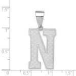 Sterling Silver Rhodium-plated Letter N Initial Pendant - Image 4