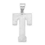 Sterling Silver Rhodium-plated Letter T Initial Pendant - Image 3
