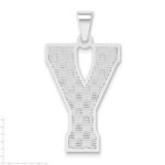 Sterling Silver Rhodium-plated Letter Y Initial Pendant - Image 2