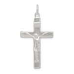 Sterling Silver Satin INRI Crucifix Pendant