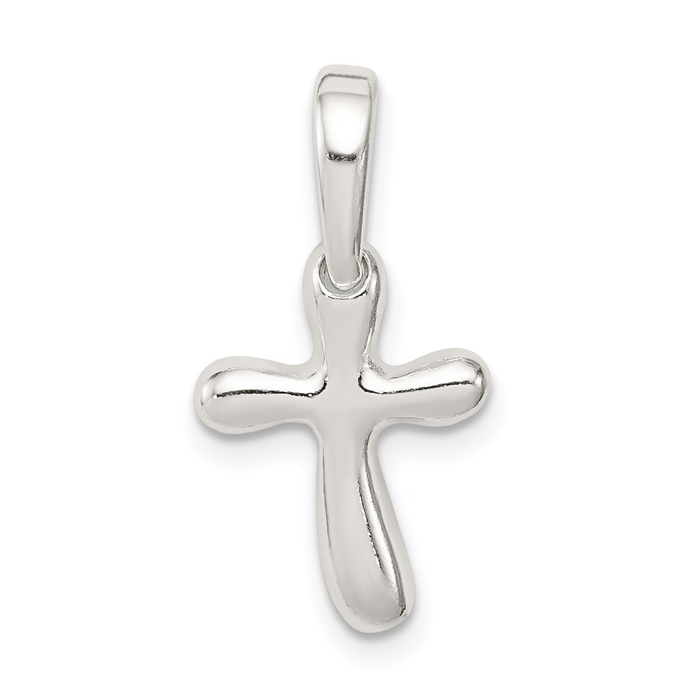 QC2888.jpg Sterling Silver Tiny Freeform Cross Charm - Image 1