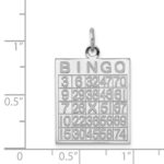 Sterling Silver Rhodium-plated Bingo Card Polished Pendant - Image 3
